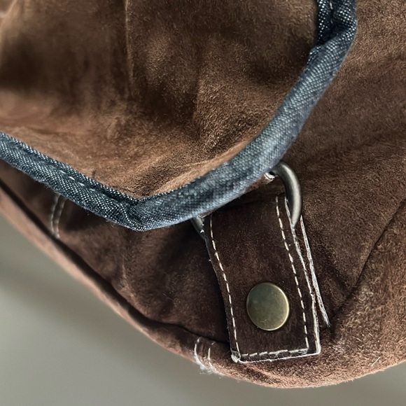 Wilson Leather M. JULIEN Laptop Bag Crossbody Messenger Black Denim trim… - Picture 3 of 5